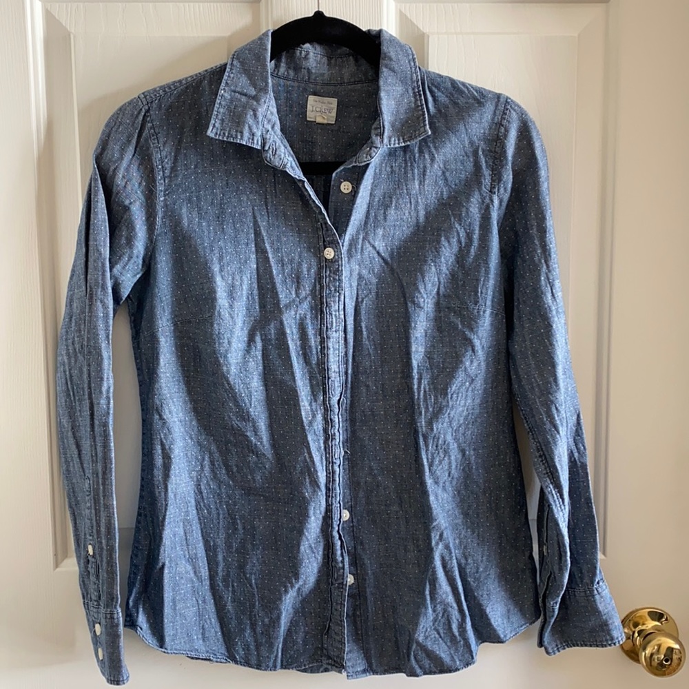 J. Crew Chambray Dot Shirt